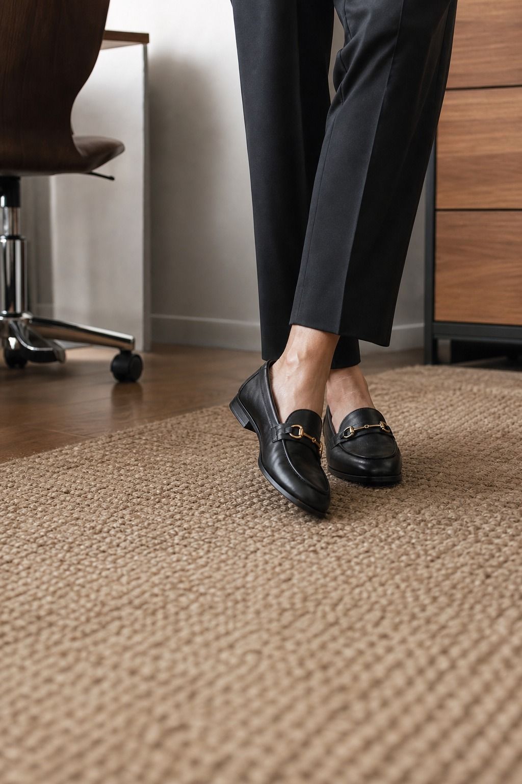 Women's corporate capsule wardrobe idea featuring loafers you can walk in for polished work outfits.