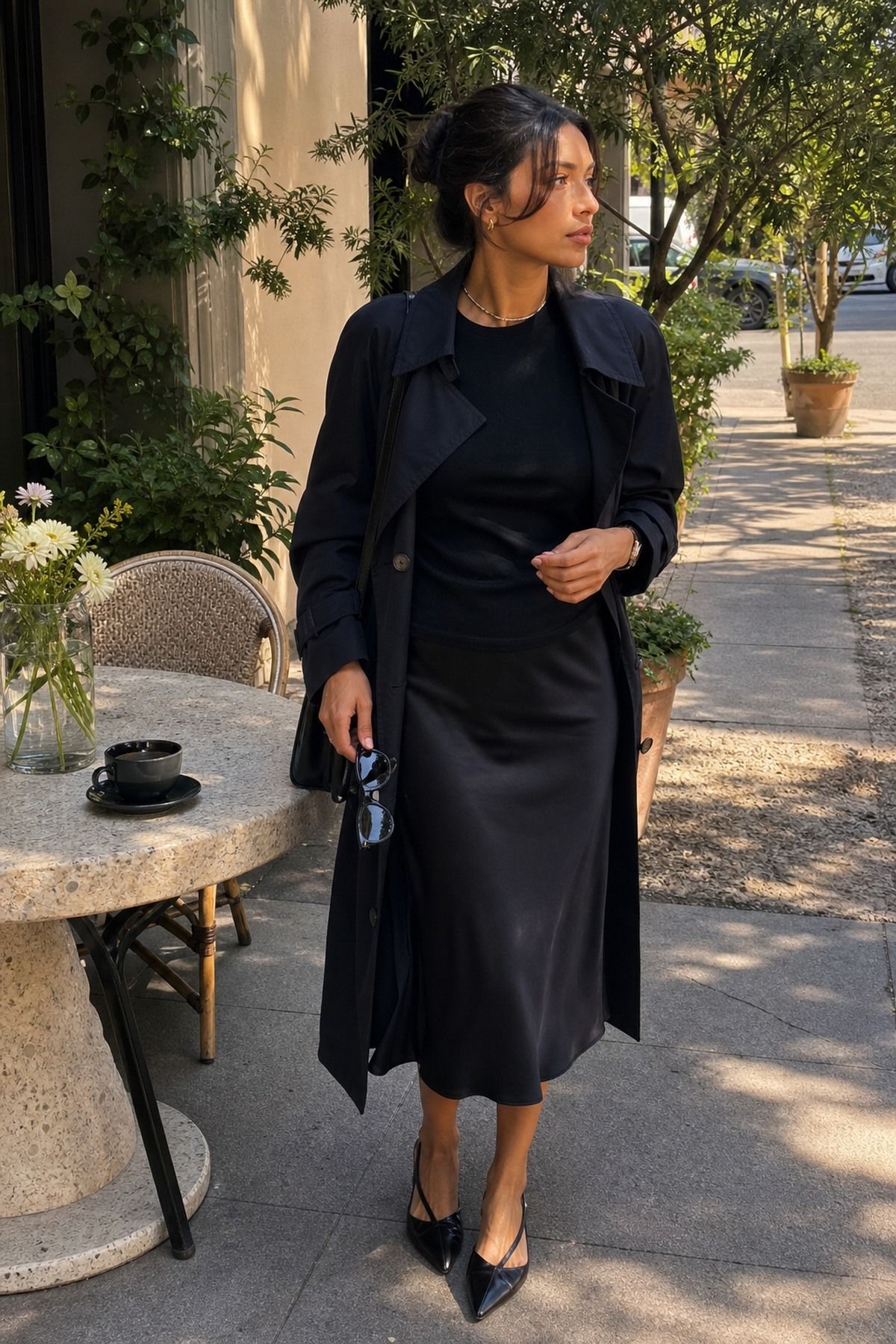 Daytime Femme Fatale Outfit shown as a realistic Pretty Wild World image for 17 Femme Fatale Aesthetic Outfit Ideas with Mystery, Polish, and Allure.