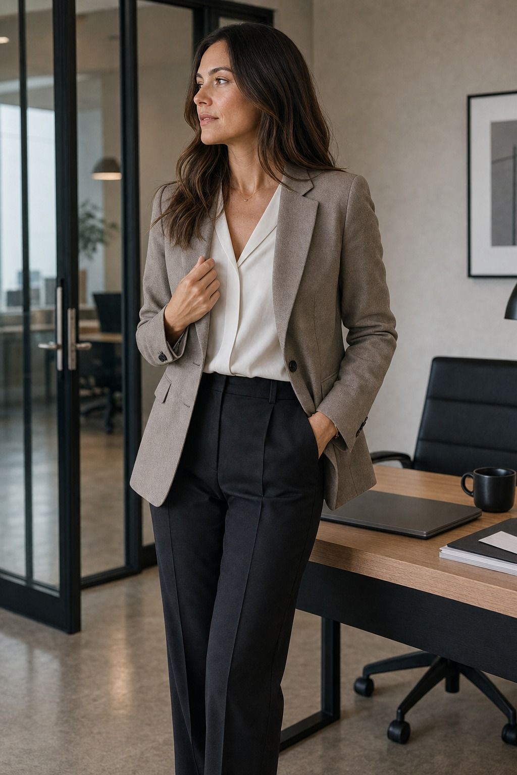 Tailored Blazer shown as a realistic Pretty Wild World image for 19 Office Capsule Wardrobe Pieces That Make Work Outfits Easier.