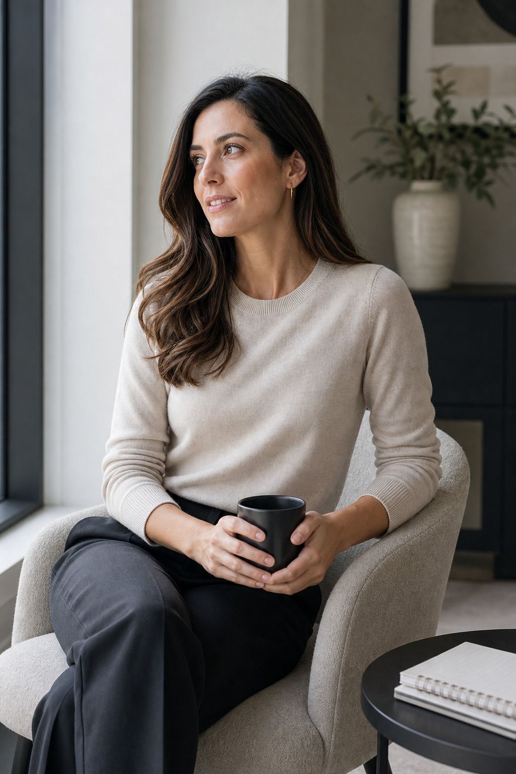 Fine Gauge Sweater shown as a realistic Pretty Wild World image for 19 Office Capsule Wardrobe Pieces That Make Work Outfits Easier.