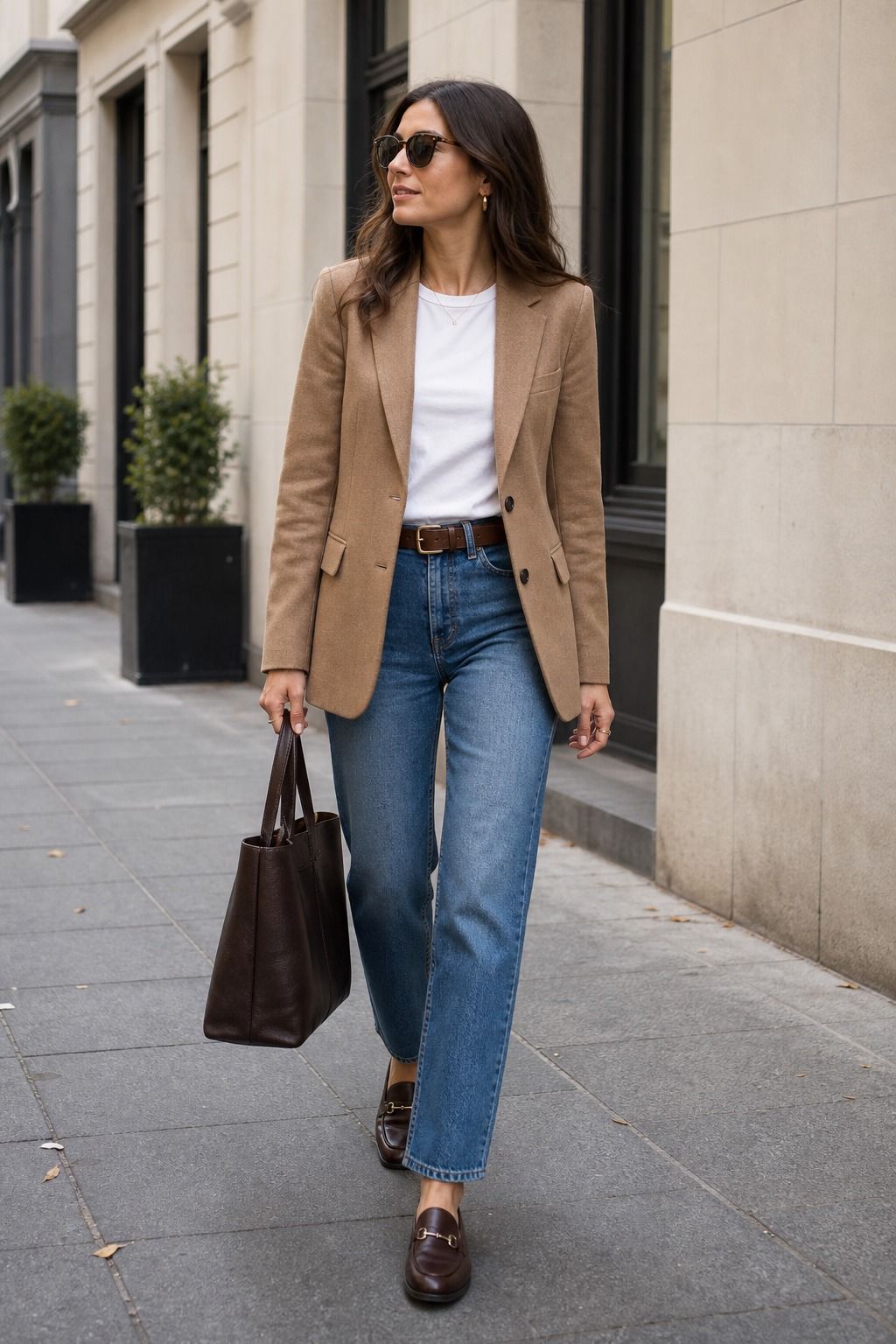 Blazer with Straight Leg Jeans shown as a realistic Pretty Wild World image for 19 Smart Casual Capsule Wardrobe Ideas for Polished Everyday Dressing.
