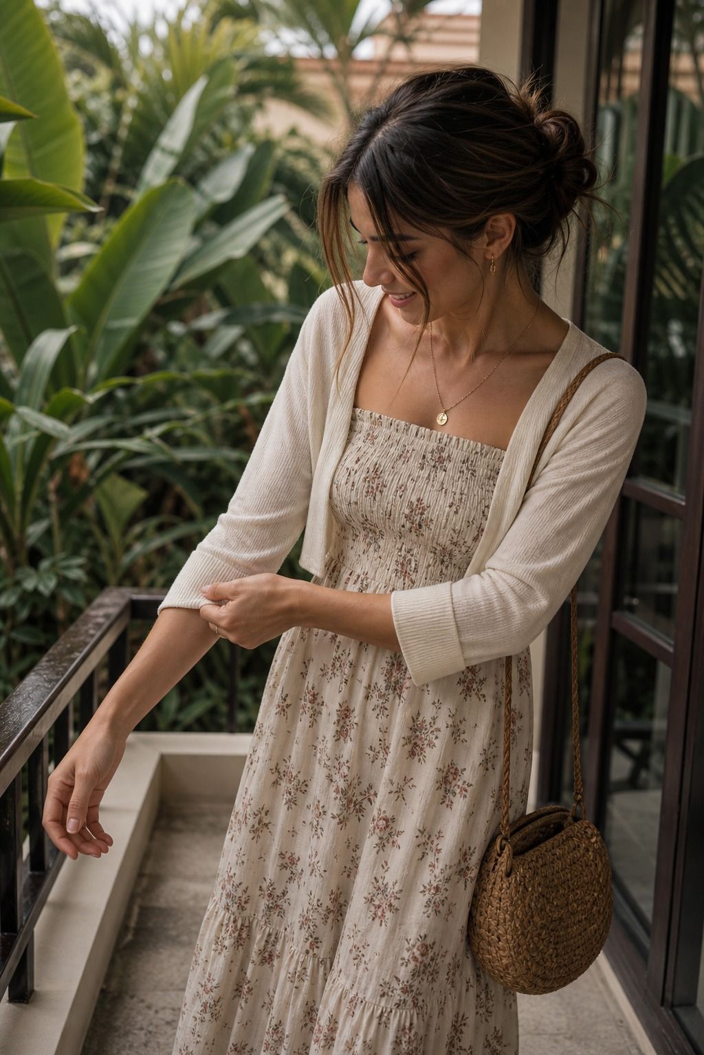 The Maxi Dress With a Cropped Cardigan shown as a realistic Pretty Wild World image for 15 Bangkok Outfit Ideas.