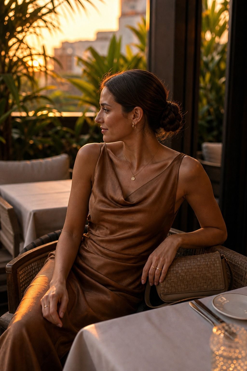 A Midi Dress With Subtle Shine shown as a realistic Pretty Wild World image for 15 Bangkok Outfit Ideas.