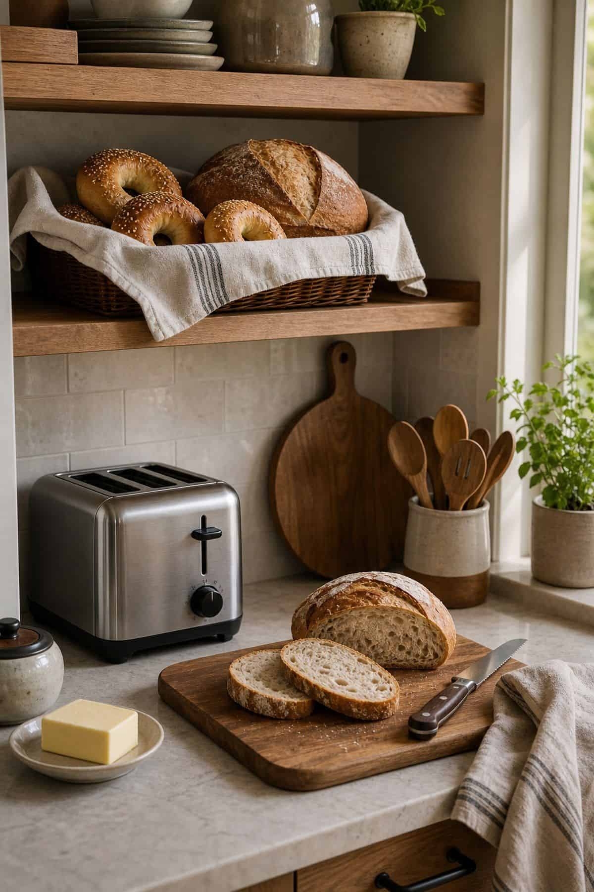 Reserve a Spot Specifically for Your Toaster shown as a realistic Pretty Wild World image for 15 Breakfast Counter in Kitchen Ideas for a Warm, Beautifully Styled Kitchen.