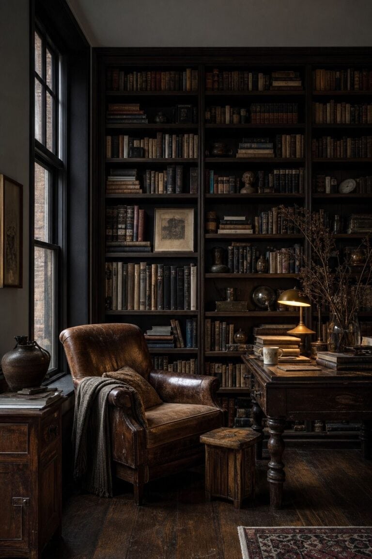 Dark Academia style room