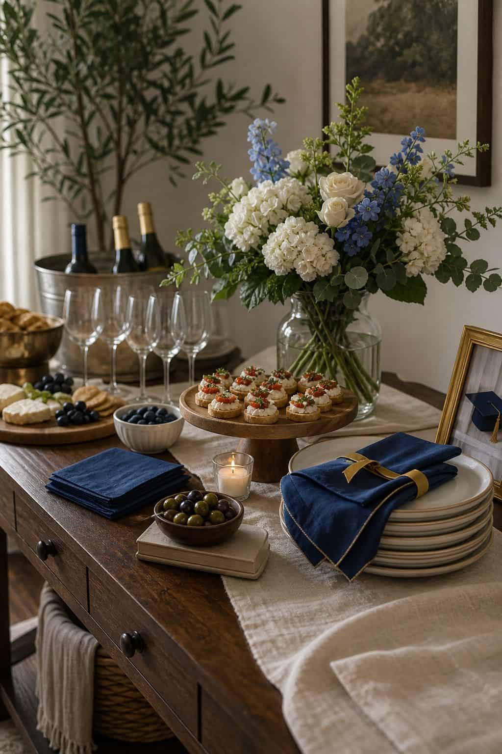 Use school colors in small doses shown as a realistic Pretty Wild World image for 16 Graduation Home Decor Ideas for a Polished Celebration.
