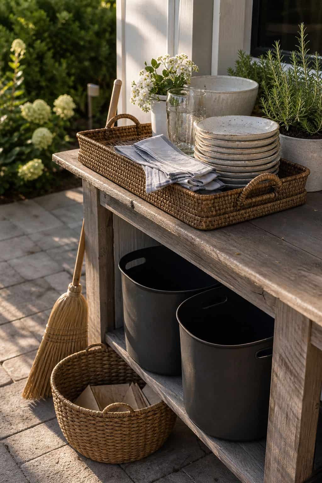 Keep the cleanup simple shown as a realistic Pretty Wild World image for 16 Labor Day Home Decor Ideas for an Easy End-of-Summer Weekend.