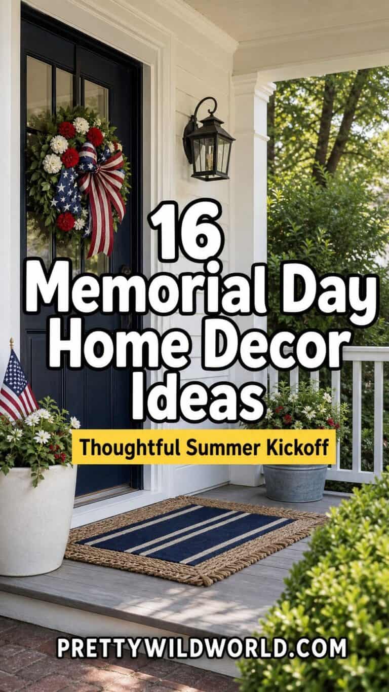Pinterest pin for 16 Memorial Day Home Decor Ideas for a Thoughtful Summer Kickoff from Pretty Wild World.