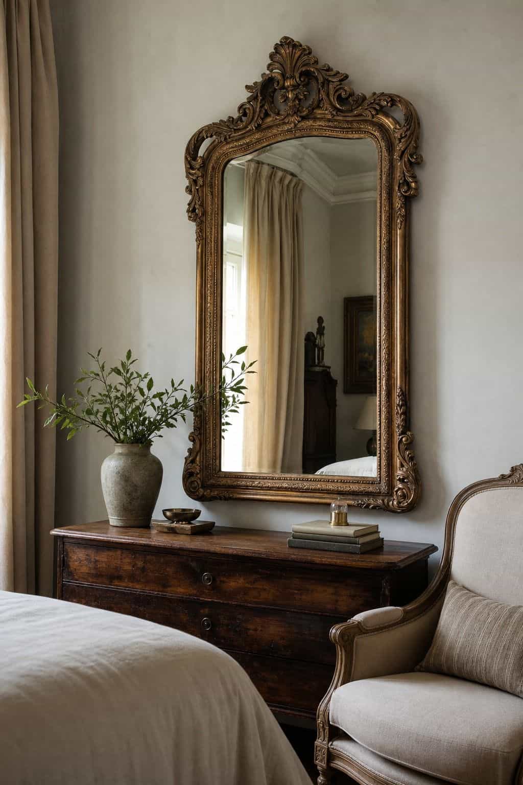 Choose Mirrors with Decorative or Elaborate Frames shown as a realistic Pretty Wild World image for 15 Mirror Wall Decor Ideas That Make Your Home Feel Brighter and More Curated.