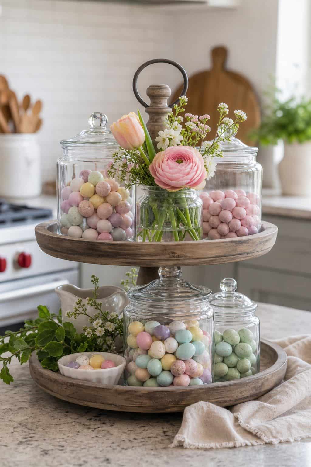 Style dessert on a cake stand shown as a realistic Pretty Wild World image for 16 Mother's Day Home Decor Ideas for a Thoughtful Spring Celebration.